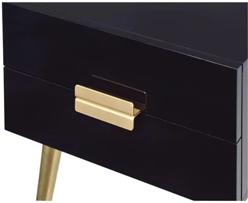 Miniatura 4 de Acme Mesa auxiliar rectangular de madera Denvor en negro y dorado