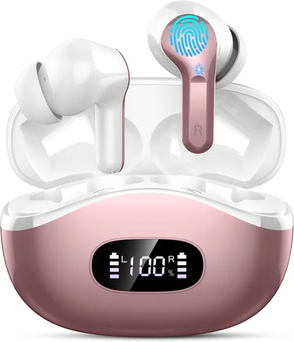 Miniatura 9 de Auriculares inalámbricos, auriculares Bluetooth 5.4 2025 3D Bass Hi-Fi estéreo de alta fidelidad, 4 micrófonos ENC con cancelación de ruido