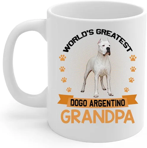 World's Greatest Standing Dogo argentino Dog Grandpa Gifts for Women Funny Coffee Mug White Ceramic Tea Cup 11oz Puppy Owner Gifts