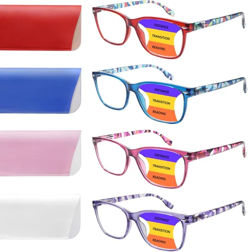 Miniatura 9 de Lentes progresivos de lectura con multienfoque para mujeres, bloqueo de luz azul, lectores de computadora para damas con bisagra de resorte.