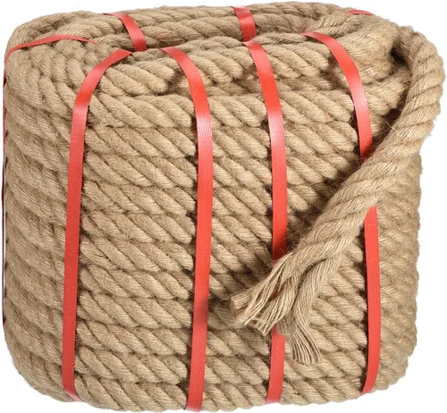 Miniatura 13 de uxcell Cuerda de yute natural, 1-1/2 pulgadas x 50 pies de grosor, cuerda de manila trenzada multiusos para tira y afloja, hamaca, escalada