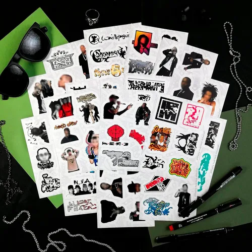 Miniatura 4 de BulbaCraft 100 piezas de calcomanías de Hip Hop, calcomanías de rapero de los 2000, calcomanías de rap, accesorios de rap - Ofertas de música
