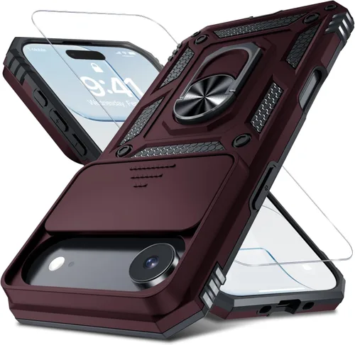 Miniatura 41 de Janmitta - Funda para iPhone 14 Pro con cubierta deslizante para lente de cámara incorporada + protector de pantalla, funda de cuerpo completo