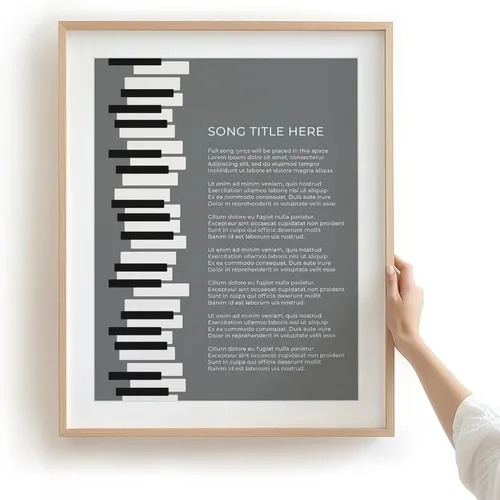 Miniatura 13 de Piano Keys Custom Songs Lyric Wall Art Print, Personalized Music Poster For Gallery Wall (Blue 11x14" Unframed Print)