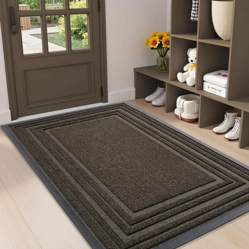 Miniatura 29 de Buganda Tapete para Puerta Delantera Entrada Interior y Exterior, Tapetes de Goma Natural Antideslizantes, Fácil de Limpiar, Perfil Bajo, Atrapa