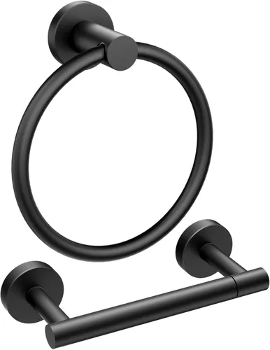 Miniatura 18 de FORIOUS Soporte de pared para papel higiénico, SUS304 de acero inoxidable con doble poste giratorio para rollo de papel higiénico y juego de anillos