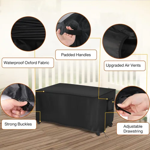 Miniatura 3 de Saking Funda para Tanque de Propano Compatible con Tanque de Propano Cuadrado de 20 libras, Funda Impermeable para Mesa Auxiliar de Almacenamiento