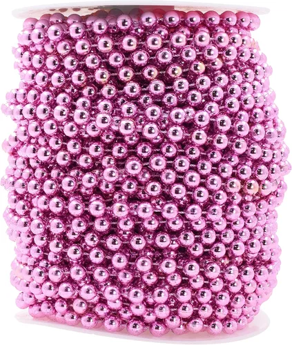 Miniatura 34 de Mandala Crafts Rollo de cadena de perlas negras de 0.157 pulgadas (0.157 in), guirnalda de perlas de 44 yardas para decoración de bodas, arreglos
