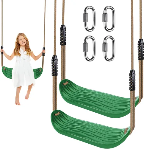 Miniatura 8 de BeneLabel Paquete de 2 Asientos de Columpio de Servicio Pesado de Capacidad de 500 Libras con Tabla de Asiento Más Ancha y Cuerda Ajustable
