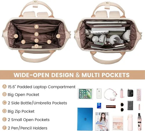 Miniatura 2 de LOVEVOOK - Mochila para laptop para mujer, mochila de moda para mujer.., 15,6 pulg.