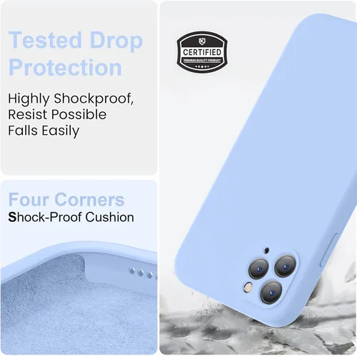Miniatura 5 de Vooii Funda compatible con iPhone 11 Pro, silicona líquida mejorada con bordes planos, protección de cámara, forro de microfibra antiarañazos suave