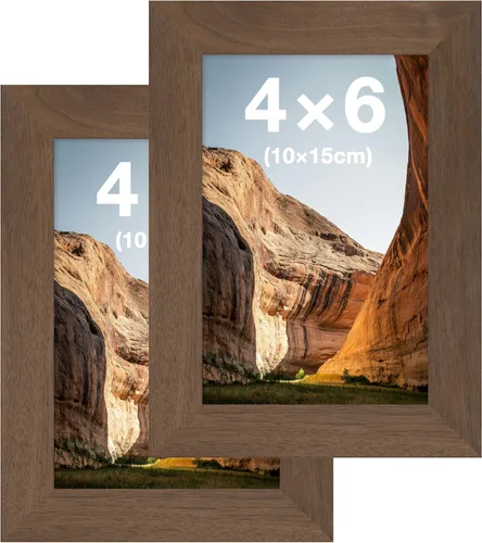 Miniatura 31 de FrameWorks Marcos de fotos clásicos de madera 4 x 6 con vidrio templado, roble natural, paquete de 6 Roble natural-6
