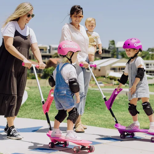 Miniatura 5 de Monopatín para niños de Ookkie, ayuda a desarrollar el equilibrio y la confianza en sí mismos, monopatín 4 en 1, fácil de montar, idea de regalo Azul