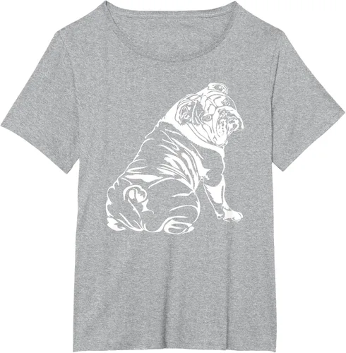Miniatura 93 de Gracioso Bulldog Inglés playera perro Hund playera regalo, Azul (Heather blue)
