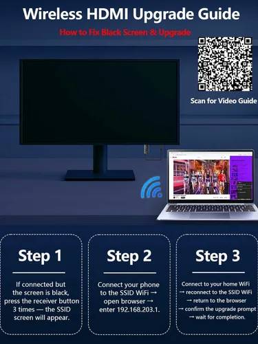 Miniatura 4 de Adaptador Dongle de Pantalla HDMI Inalámbrico, Decodificación 4K 1080P@60Hz HDMI Inalámbrico Plug & Play Extensor para Smartphone Laptop a