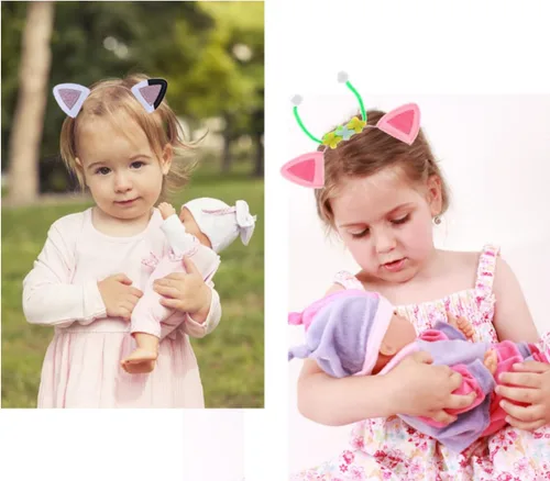 Miniatura 5 de Atvscay Lindas diademas de orejas de gato, diademas elásticas para el pelo, decoraciones de disfraces de fiesta de dibujos animados (4 unidades)