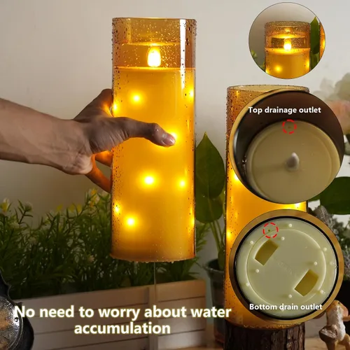 Miniatura 4 de kakoya Velas LED grandes sin llama de 11" x 4" pulgadas para exteriores, impermeables, con control remoto y temporizador, velas de pilar acrílicas