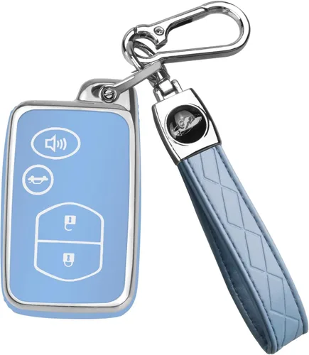 Miniatura 9 de QBUC Funda para llavero de Toyota con llavero, protección de funda para llave de automóvil para Toyota compatible con Camry Avalon Corolla