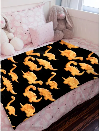 Miniatura 3 de Manta ligera de franela de dinosaurio de nuggets de pollo, regalos para niñas y mujeres en todas las estaciones, para cama, sofá, 30 x 40 pulgadas