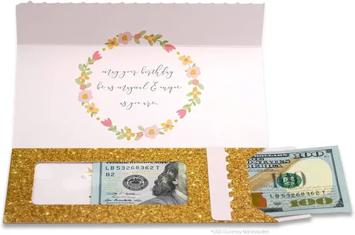 Miniatura 82 de Tarjeta de boda, con dos aperturas de tira para desgarrar, con ventana de plástico transparente que deja ver dinero, cheques o tarjetas de regalo