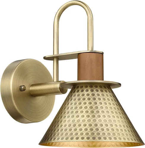 Aplique de Pared de Granja, Apliques de Pared HWH Dorados para Interior, Lámpara de Pared de 1 Luz para Tocador, Baño, Dormitorio, Mesita de Noche,