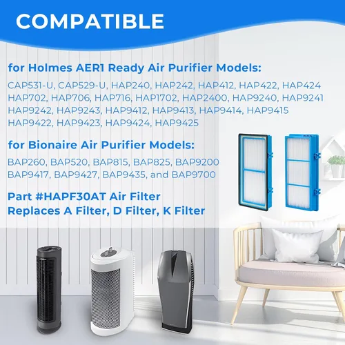 Miniatura 2 de HAPF30AT - Filtro de repuesto para filtro de purificador de aire Holmes AER1 Ready para filtro de aire Bionaire