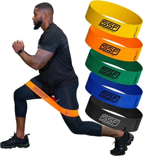 Miniatura 9 de Serious Steel Fitness Juego de bandas de resistencia antideslizantes de tela, mini bucle, calentamiento, terapia física, entrenamiento de glúteos