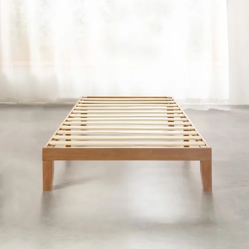 Miniatura 5 de Mellow Naturalista Classic - Cama de plataforma de madera maciza de 12 pulgadas con listones de madera, tamaño individual XL, pino natural Natural