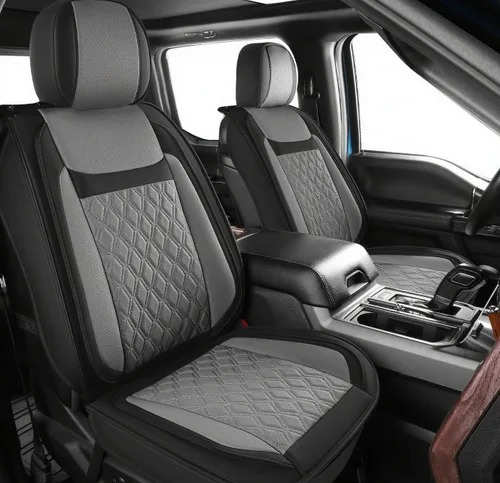 Fundas de asiento de camión compatibles con Ford F-150 2009-2025 XL XLT Lariat King Ranch Platinum Tremor Pickup, protector de cojín de piel