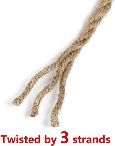 Miniatura 4 de Cuerda de yute de 100 pies de 0.197 in, cuerda de yute resistente, cuerda de cáñamo natural para manualidades, jardinería, agrupación, decoración