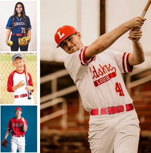 Miniatura 4 de AWAYTR Cinturón de béisbol para adultos y jóvenes, cinturones elásticos ajustables para sóftbol para niños y niñas