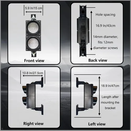 Miniatura 8 de 100-2 4inch 3.937 in tráfico Stop/Go Light/Botón Control/AC 85-265V lámpara LED, PC cubierta resistente al agua IP65