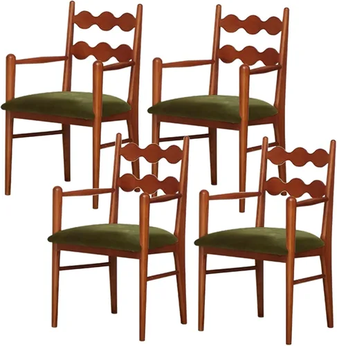 Miniatura 19 de Sillas de comedor tapizadas, silla de cocina con respaldo, silla de sala de estar con brazos versátil asiento de comedor de granja, sillas