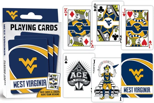 Miniatura 3 de MasterPieces Family Games - Naipes de los montañeros de Virginia Occidental de la NCAA - Baraja de cartas con licencia oficial para adultos, niños