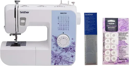 Miniatura 15 de Máquina de coser Brother XM2701 liviana, con todas las funciones, con 27 puntos, función automática para hacer ojales en 1 paso, 6 pies de costura