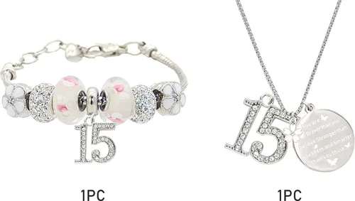 Miniatura 7 de VeryMerryMakering Collar de pulsera de cumpleaños número 15