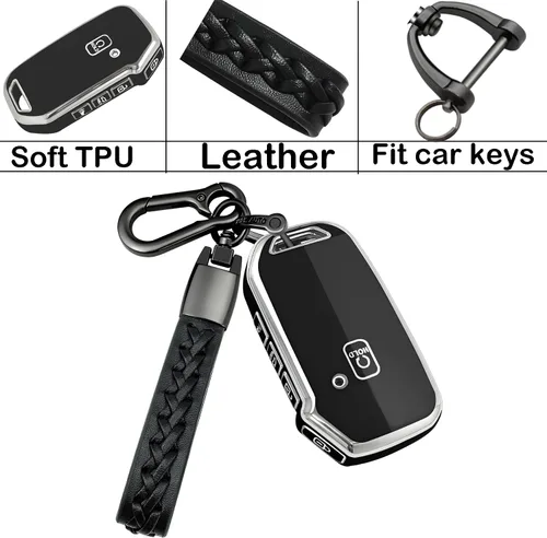 Miniatura 6 de Kirsnda Funda para llavero Kia, funda con llavero, TPU suave protege la llave del coche, compatible con Cerato Ceed Forte NIRO Sorento Seltos Soul