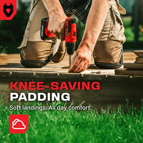 Miniatura 7 de NoCry Rodilleras ligeras de casa y jardín con cojín de goma EVA impermeable, recubrimiento interno suave y facilidad de ajuste con tiras de velcro
