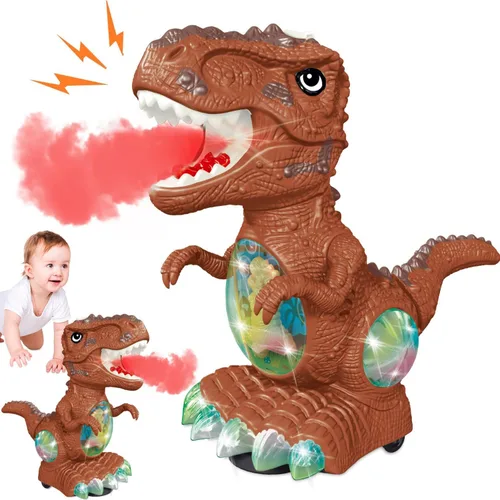 Juguetes de dinosaurio para niños de 3 a 4 años, juguete de música de rugido y luces para niños y niñas, juguete de dinosaurio en movimiento con