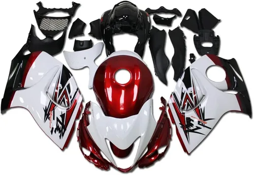 Miniatura 25 de Carenado completo blanco negro para Suzuki 2008-2019 GSXR 1300 Hayabusa Gen2 inyección ABS plástico Carrocería juego de carrocería del mercado de 12