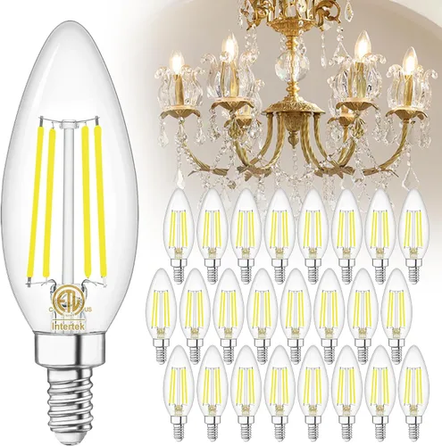Miniatura 21 de winshine E12 Candelabra LED Bulbs Dimmable 2700K Warm White 60W Equivalent, Energy Efficient 4W, Type B Light Bulb for Chandelier, C35 Ceiling Fan