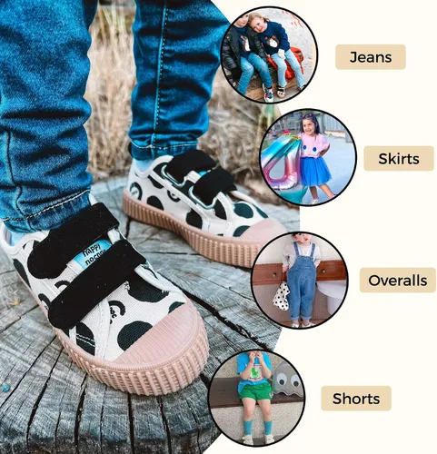 Miniatura 5 de Zapatos para niños y niñas, zapatos de lona con velcro y suela de color caramelo, tallas 6-14