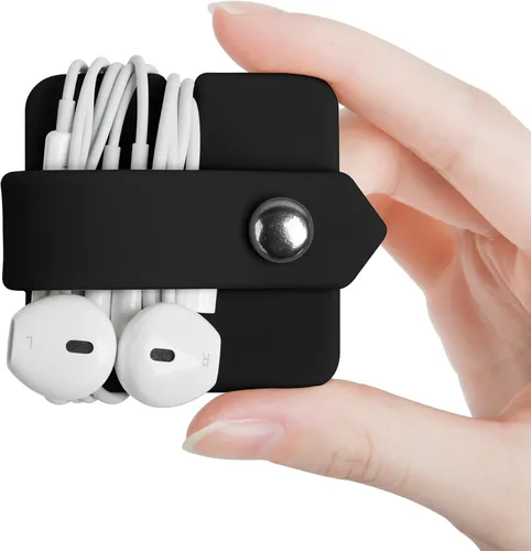 Miniatura 2 de Organizador de auriculares de silicona para auriculares, enrollador de cables para auriculares, organizador de cable de envoltura, enrollador