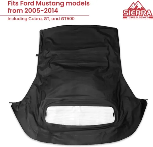 Miniatura 4 de Sierra Auto Tops - Tapa suave convertible de repuesto con ventana de vidrio calentado, compatible con Ford Mustang, Shelby y GT500 modelos Negro