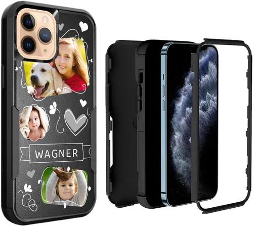 Miniatura 62 de Funda de fotos personalizada para iPhone 11 Apple Phone Plaid Collage - Imagen personalizada para hacer fotos en 3 híbridos gruesos resistentes
