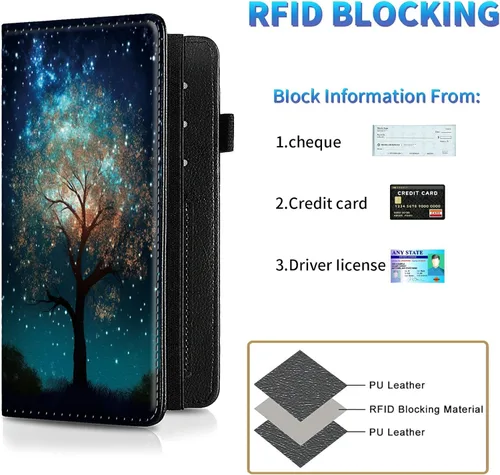 Miniatura 158 de Funda para chequera para hombres y mujeres, cartera de cuero RFID con ranuras para tarjetas de crédito, soporte de cheques duplicados personales