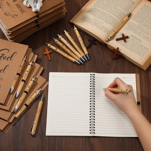 Miniatura 3 de Sayglossy 40 unidades de regalos cristianos a granel para el día de la madre, cuaderno inspirador en espiral, versículo bíblico, bolígrafo pequeño