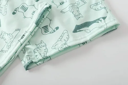 Miniatura 7 de YIJIU Pijama suave y cómoda para mujer, conjunto de pijama de manga corta con diseño de gato lindo