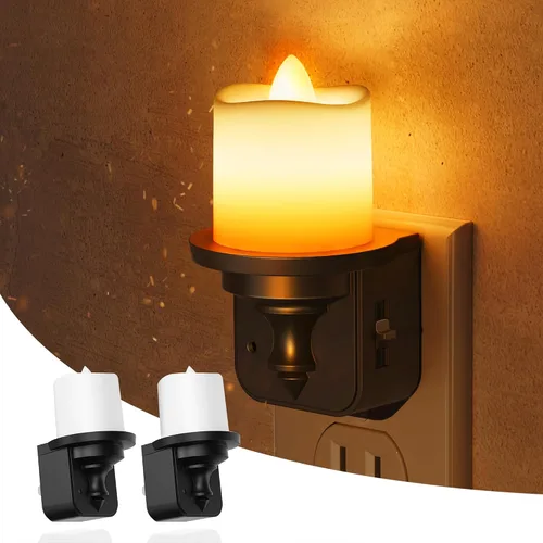 Miniatura 14 de L LOHAS LED - Luz de noche en forma de vela sin llama, luz nocturna enchufable, sensor de crepúsculo a amanecer regulable con rotación de 350°