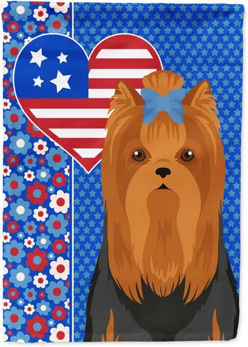 Miniatura 258 de Caroline's Treasures WDK5119GF - Bandera de jardín americana de Airedale Terrier de Estados Unidos, color negro y tostado, bandera decorativa